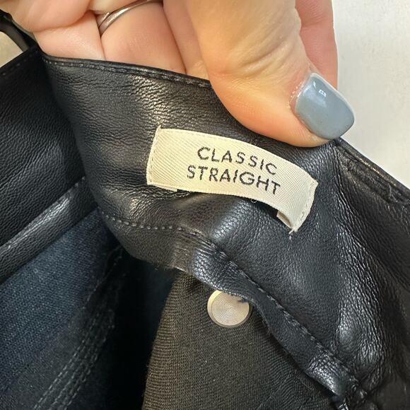 J. Crew Classing Straight High Rise Faux Leather Vegan Pants Trousers Soft 29 - Picture 3 of 5